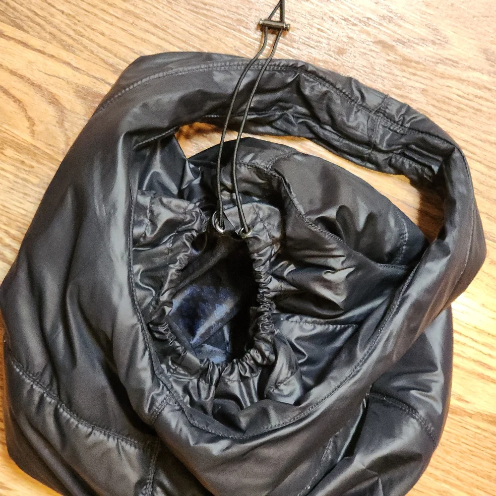 Rainforest Black Packable Puff Travel Tote Bag Slouchy Shoulder Bag